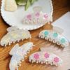 Rhinestone Iridescent Hair Claw Elegant Acrylic Hair Claw Snowflake Shark Clip  Girls