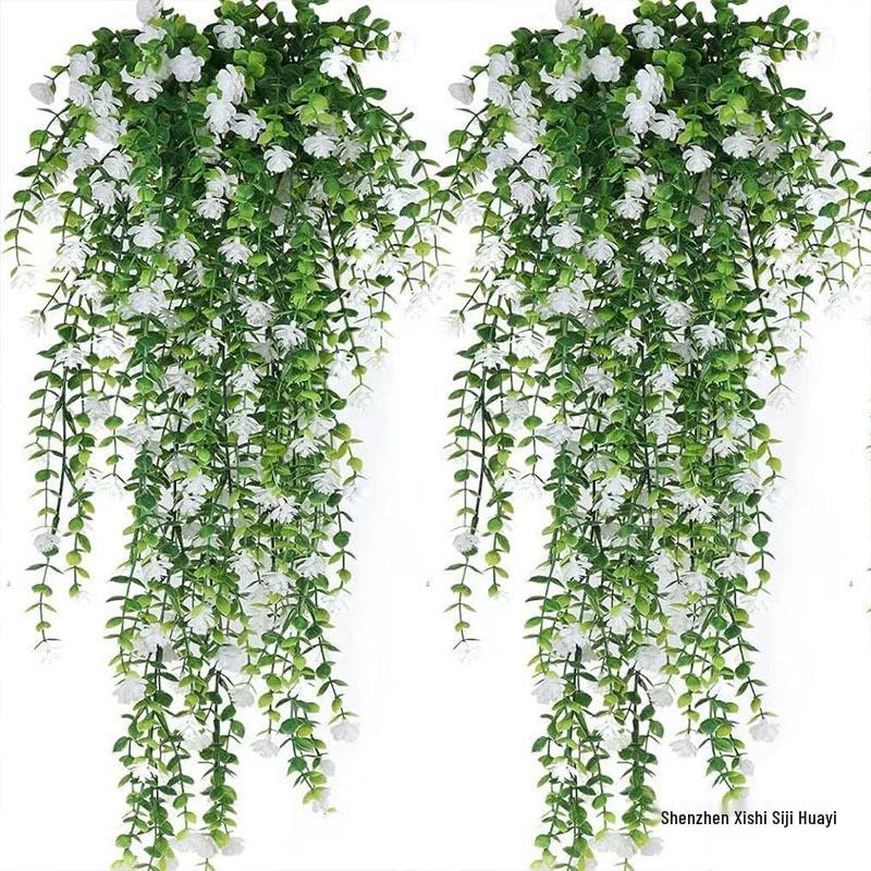 High-End Realistic Eucalyptus Camellia Money Leaf Vine – 69 Heads Green Plant Wall Hanging Decoration