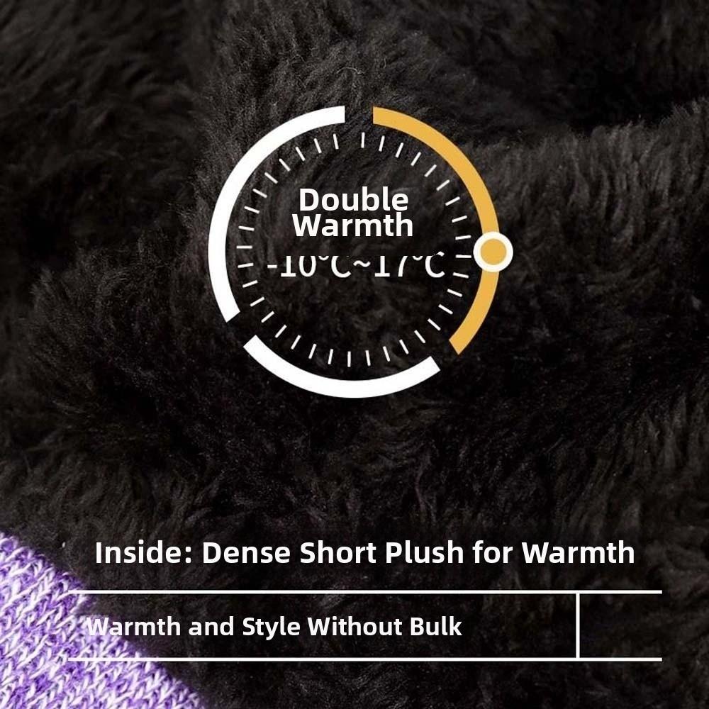 Elastic Scarf and Hat Set  Woolen Hat Yarmulke Cold Proof Gloves  Daily