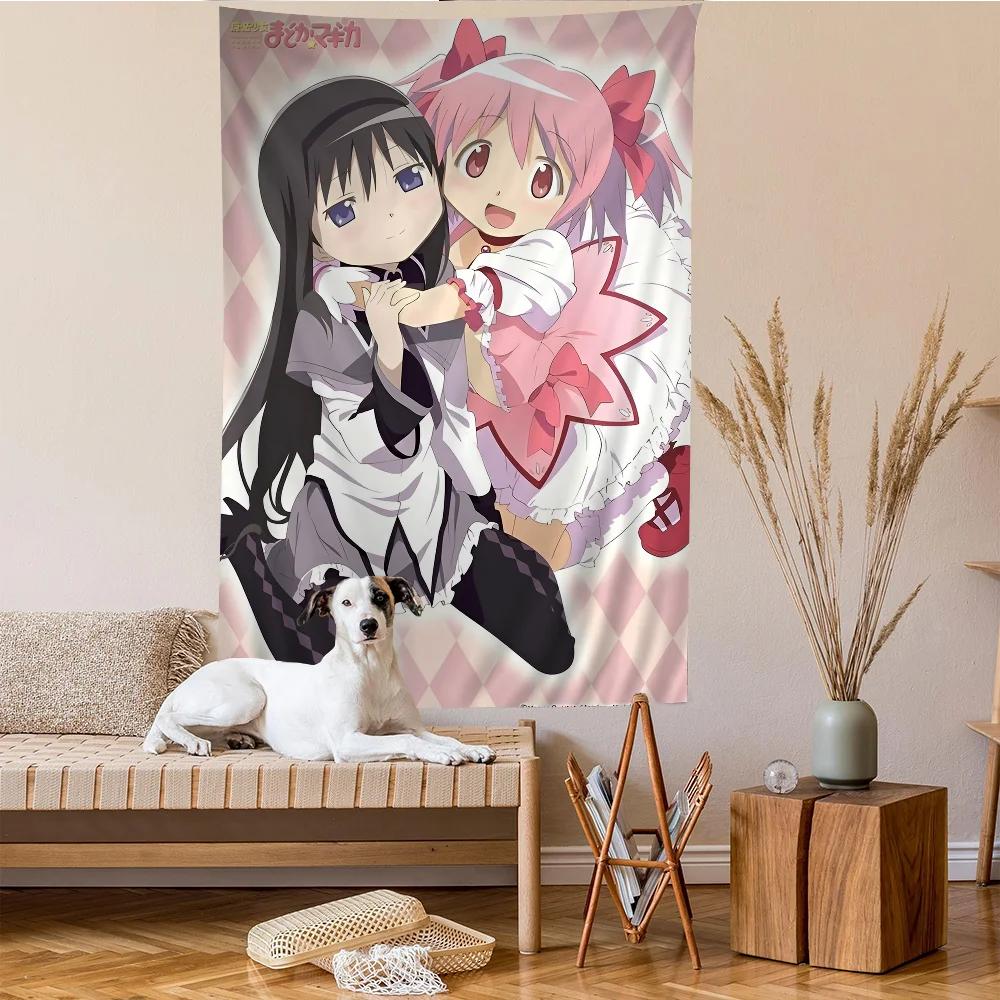 

VIKAMA Cute Magic Girl Pattern Cartoon Style Wall Tapestry For Dormitory Or Bedroom Decoration Room Decoration 74x94cm(29x37in)