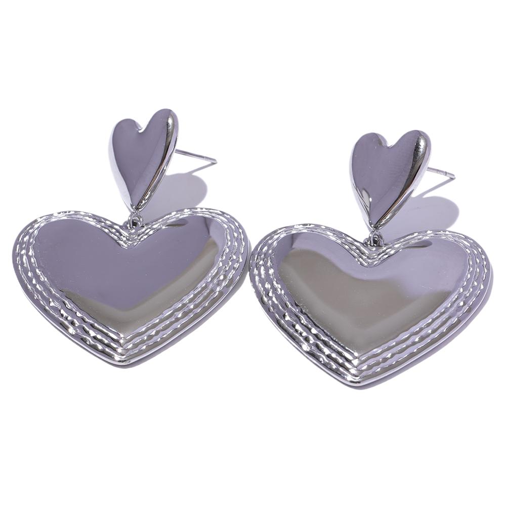 

Yhpup 316l Stainless Steel Heart Dangle Earrings Gold Silver Color Anti Allergic Romantic Charm Daily Jewelry Waterproof Gift