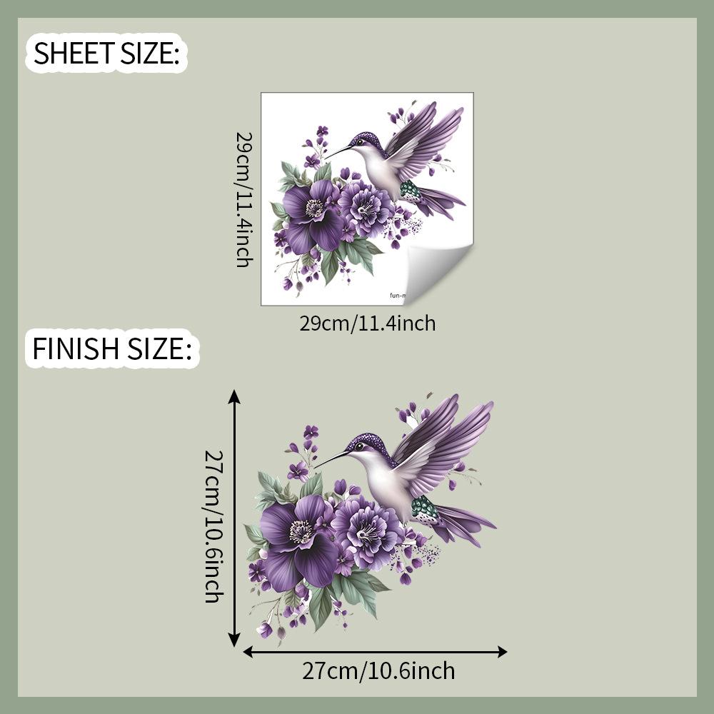 

Фиолетовые цветы сороки наклейки для ванной туалета и украшения дома