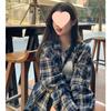 Women's Retro Plaid Loose Shirt Jacket – Lightweight Sun Protection for Spring/Autumn