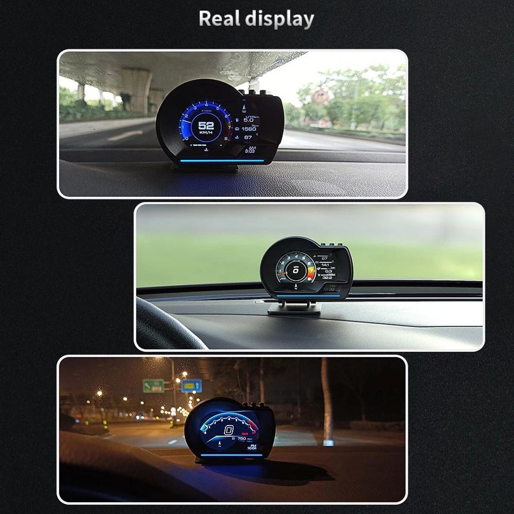 OBD2+GPS Smart Gauge Multiple Ala Digital Odometer Fault Diagnosis Clearing Time Speedometer Turbo RPM Gauge Car Head Up Display