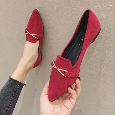 Slip On Shoes for Women Woman Footwear Flat Pointed Toe Red Fashion 2025 New In Comfortable and Elegant Original Shoe Urban 39 A