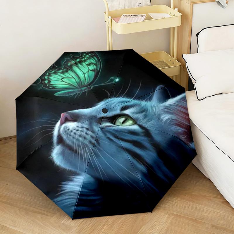 1PC Cats Automatic Umbrella - Suitable Travel Outdoor Portable Umbrella Birthday Gift Daily Essentials