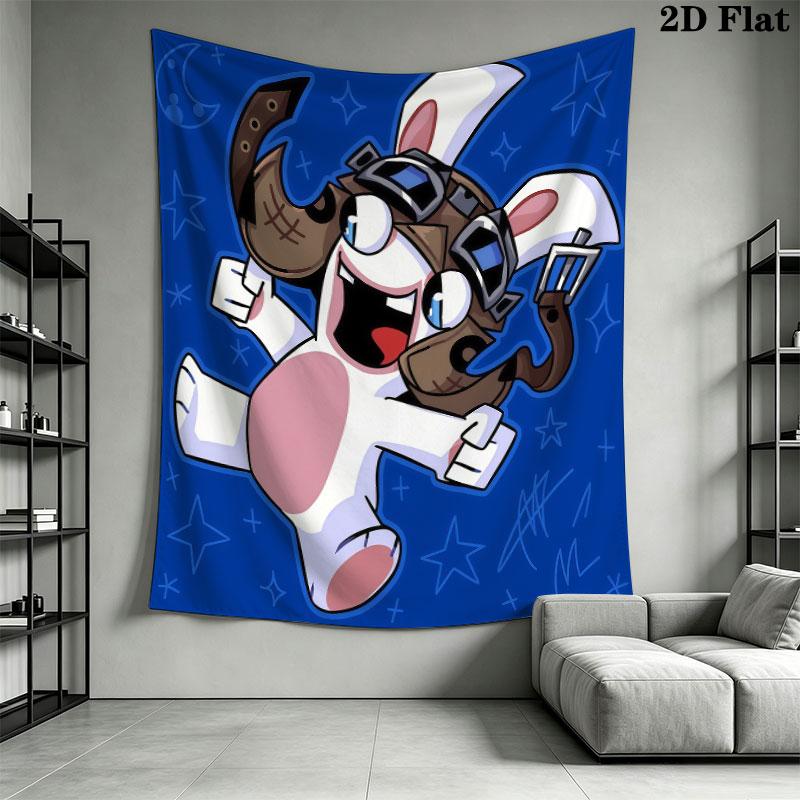 Rabbids Invasion Chaos Wall Hanging Printed Fabric Blanket Decorative Tapestries for Bedroom Living Room Home Decor