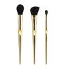 New 3 makeup brushes set, electroplated handle, soft brush, loose powder brush, eyeshadow brush, beauty tool repair