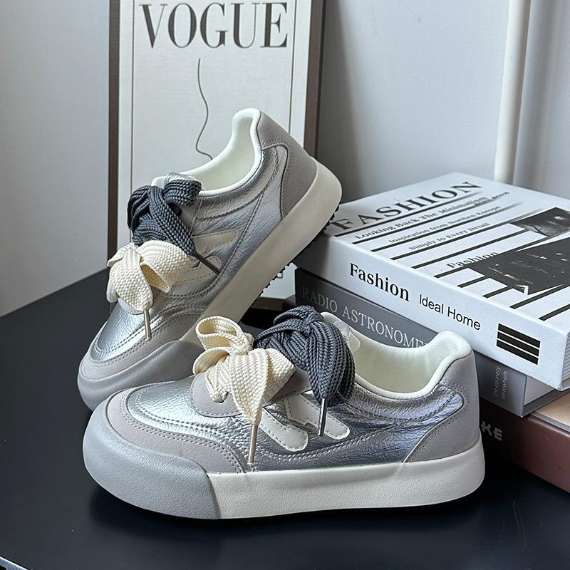 6 pairs of shoelaces and bows casual board shoes for women's spring new versatile sports comfortable soft soles