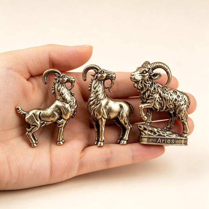 Mini Vintage Zinc Alloy Animal Goat Figurines Statue Home Decor Vintage Handcrafted For Desk Ornament