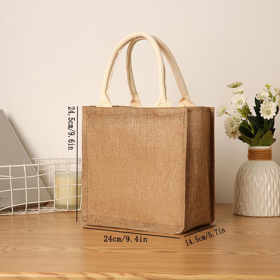 Handbag Waterproof Lunch Box Bag for Both Men and Women, Jute Tote Bag In Multiple Specifications with Large Capacity