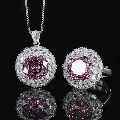 Jewelry Copper Bottom Gold Plated Millennium Cut Dry Rose Round Temperament Set Heroine Stone 12Mm