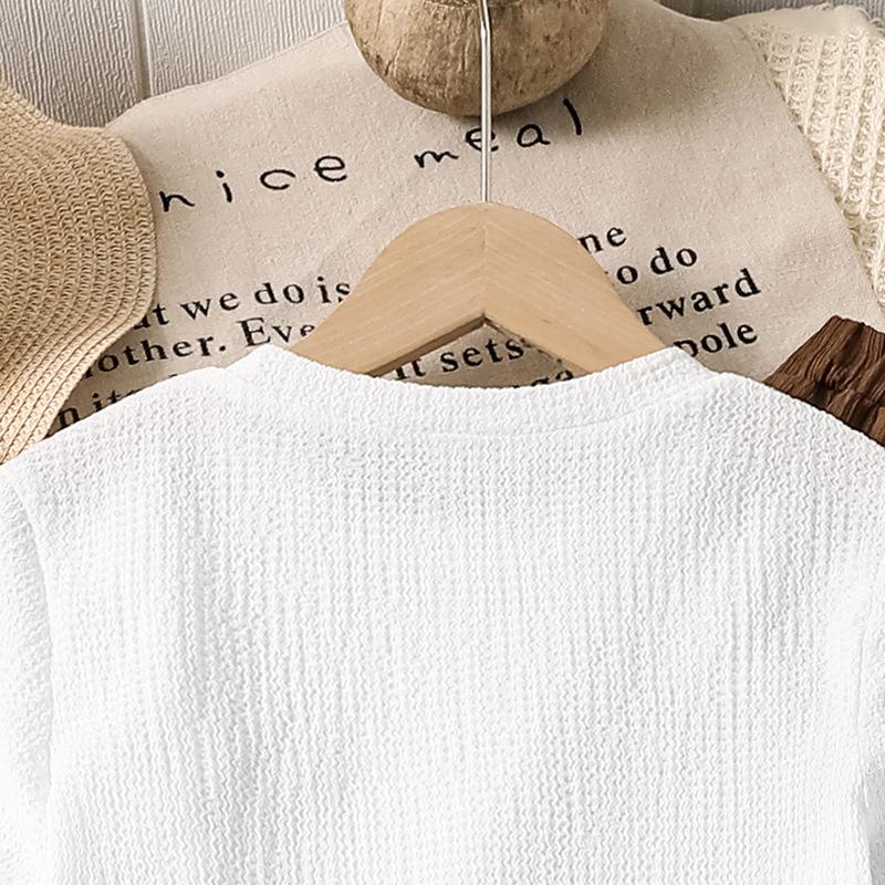 Girls' Spring/Summer 3D Flower Two-Piece Set – Sweet Korean Style Short-Sleeve Top & Long Pants