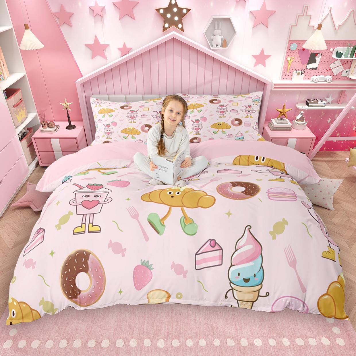 

Одеяло Homewish Kawaii Принцесса Для Девочки 2 шт./3 шт. Девчачий Розовый Комплект Постельного Белья Парк Развлечений Карусель Одеяло Comforter (quilt)-EU Single(135*200cm)3pcs