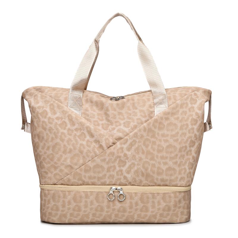 

Travel Bag Duffel Bag Leopard Print Large Capacity Fitness Sports Bag хакі