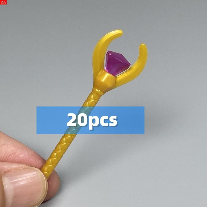 MOC Bricks 4cm Figure Sceptre Gem Rock Wand Stick Building Blocks 93252 30153 Assembled Particles Children's Toys