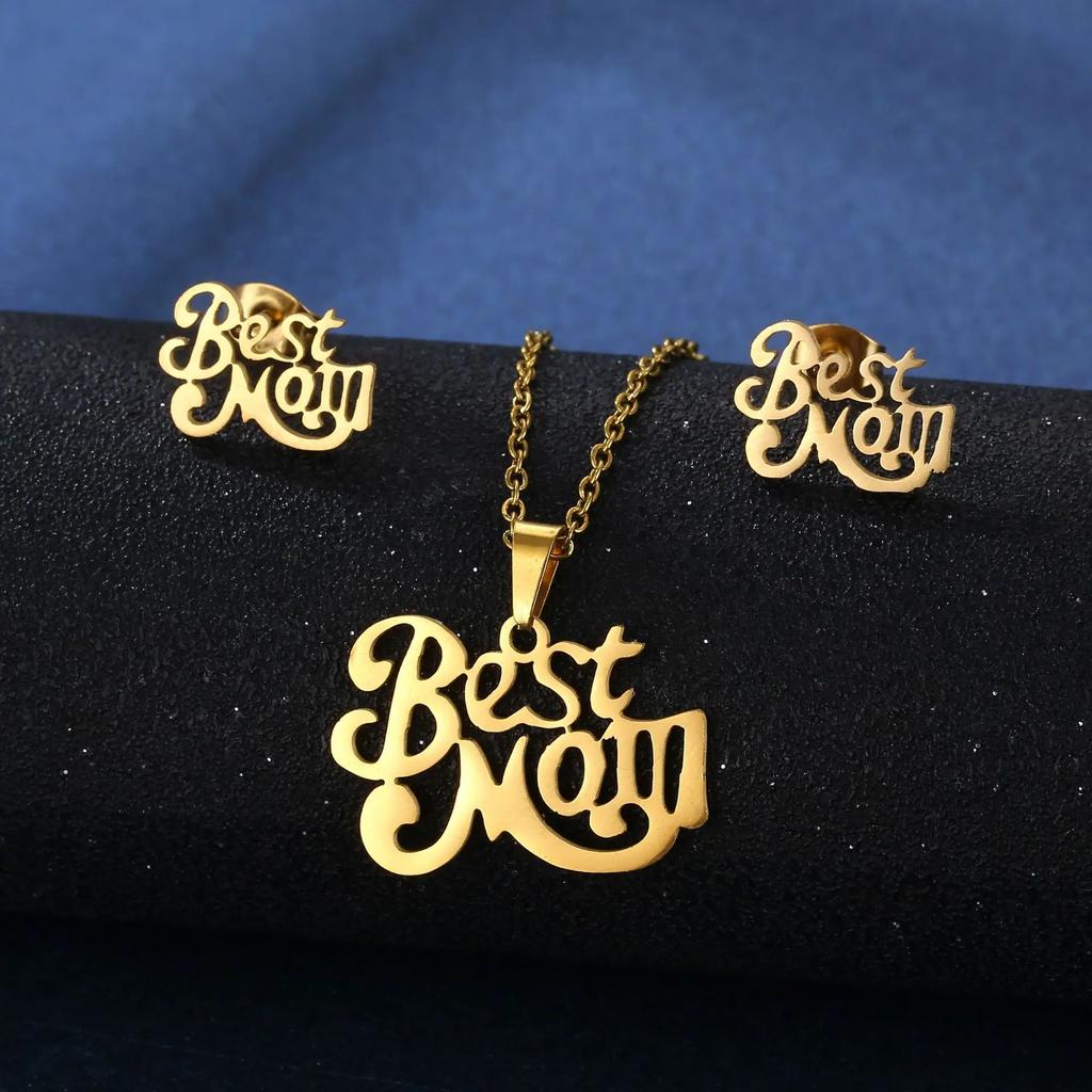 Mama Letter Pendant Necklace For Women Mom Mother's Day Clavicle Chain Choker Stainless Steel Jewelry Minimal Gift