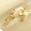 GEMCHIC Women's Gold Snake Earrings Geometric Wavy Shape Statement Jewelry