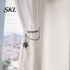 Adjustable Metal Curtain Buckles Halloween Cobweb Tieback, Chain Drapery Holder, Gothic Spider Style Room Decor Web Holder for Home Living Holiday