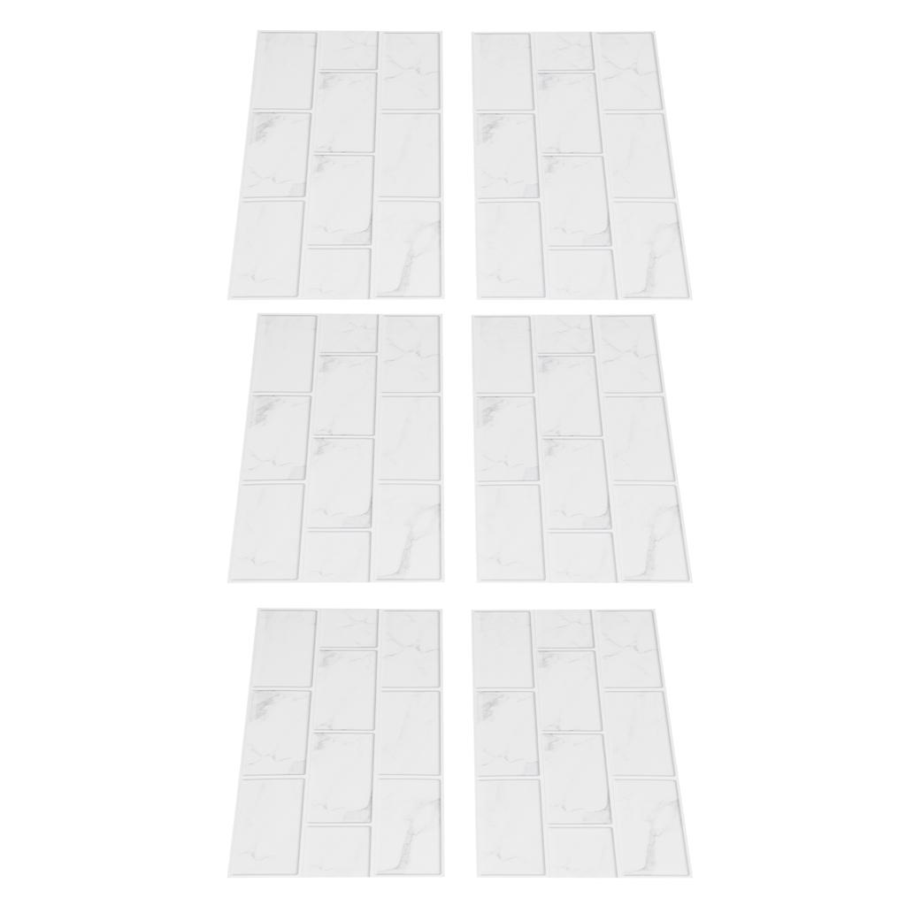 6Pcs Innovative Tiles Sticker Brick Pattern Wall Decal Sticker for Home Living Room Decor