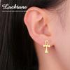Lucktune Orecchini a Bottone Croce Ankh Egiziana per Donna Acciaio Inossidabile Egitto Chiave del Nilo Simbolo della Vita Orecchini Amuleti Gioielli Regalo