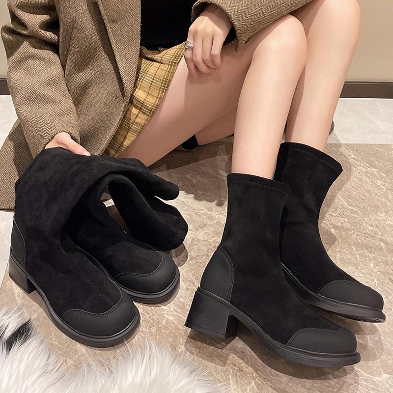 Модные женские сапоги длиной до колена — фото 4