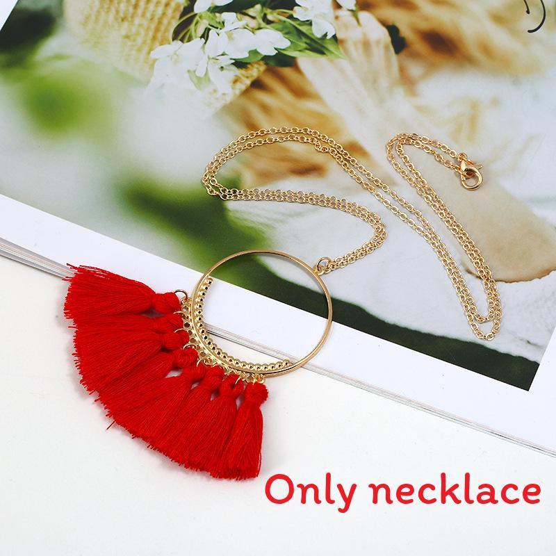 Stylish Pendant Tassel Necklace With Electroplate Finish For Summer Outfits
