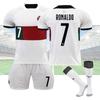 Premium White 7 C.ronaldo Football Kit Set With Original Socks 2022 World Cup Edition