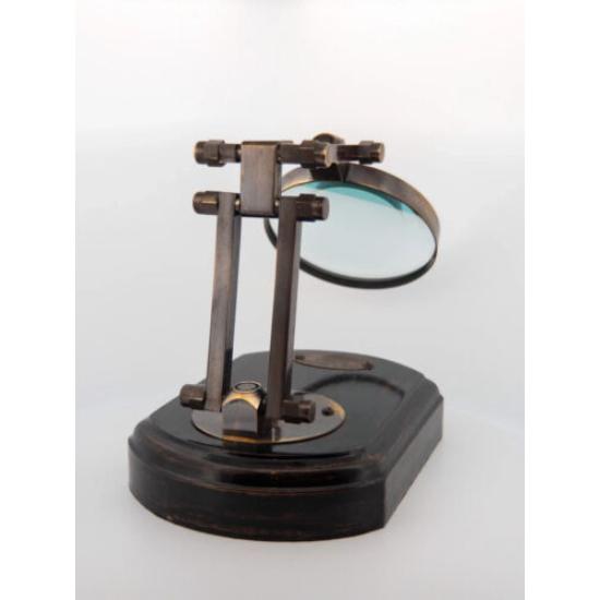 Verstellbare Lupe aus antikem Messing mit Vintage-Gravur „London 1814“