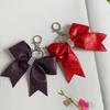 Sophisticated Cheerleader Bowknot Accessory Unique Teen Girl Cheer Bowknot Keyring with Rhinestones Trendy Bag Charm