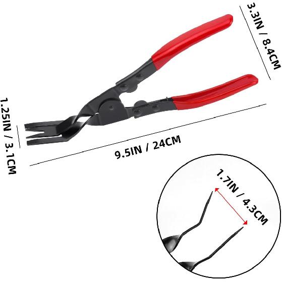 1 Pcs Automobile Interior Upholstery Trim Clip Pliers Remover Tool, Push Pin Pliers Panel Clip Removal Pliers Trim Removal Tool (Red)