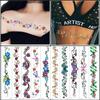 Waterproof Butterfly & Flower Tattoo Stickers – Sweatproof, Fashionable Scar Cover for Waist & Collarbone