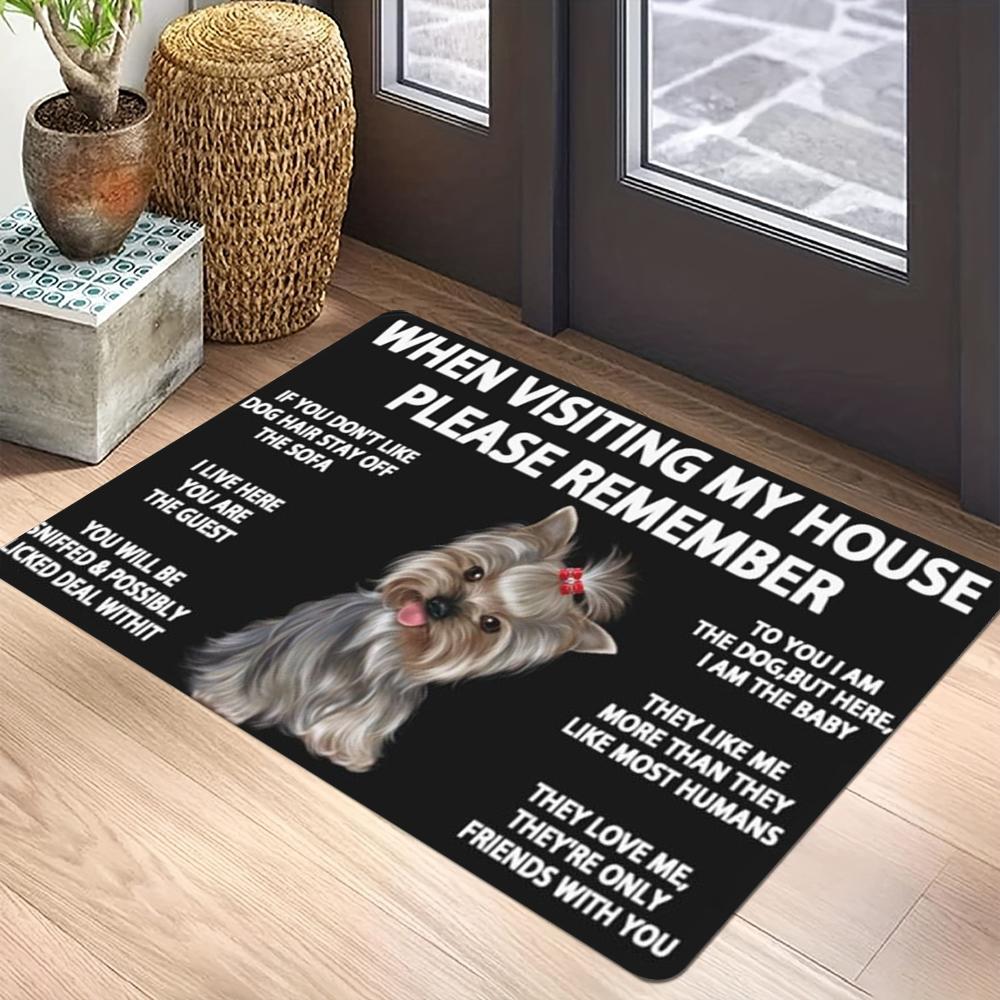 Pet Dog Photography Carpet Mat Rug Humorous Quote Puppy Yorkshire Terrier Labrador Collie Home Decoration Entryway DoorMat Black