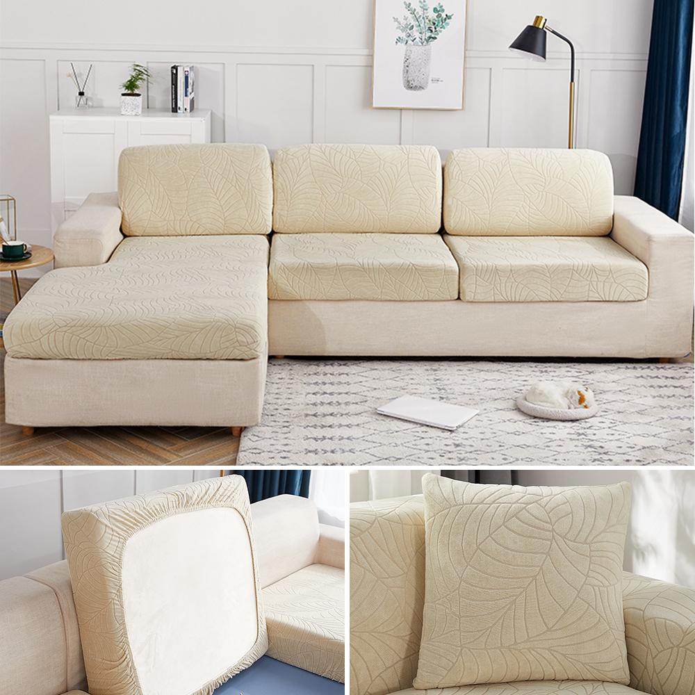 Water Resist Sofa Seat Cushion Cover Jacquard Chair Cover Stretch Machine Washable Removable Sofa Slipcover Home Use Couch Protector 1pc