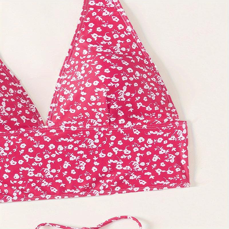 2024 Floral Print Spaghetti Strap Lace-Up Beach Dress Swimsuit for Women