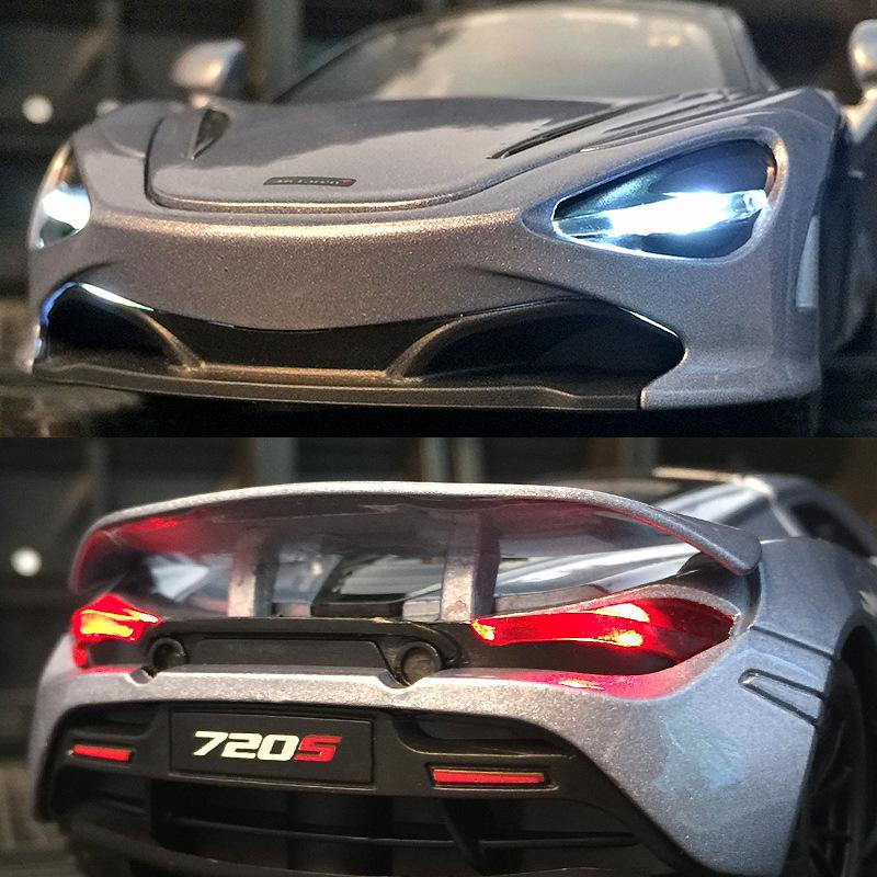 1/32 Scale McLaren 720s Sports Car High Simulation Alloy Metal Diecast Model Car Sound & Light Gifts for Boyfriend Present with Boys