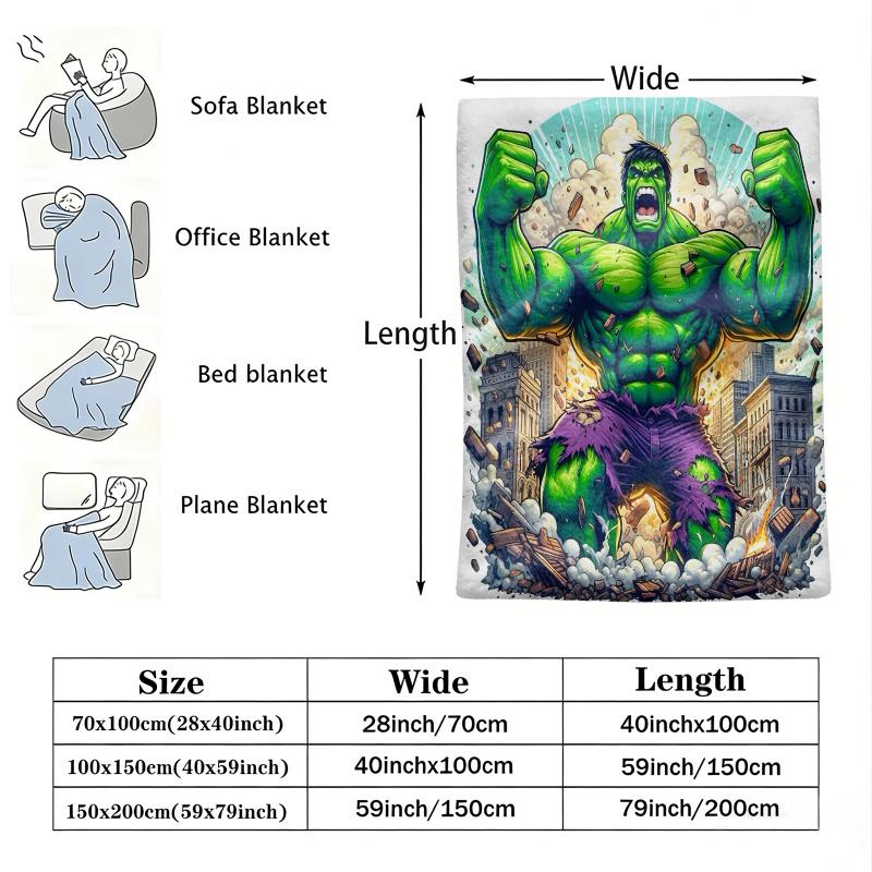 Marvel The Incredible Hulk City Explosion Flannel Throw Blanket Gift For Marvel Fan Boy Summer Nap Throw Sofa Bed Travel Blanket