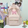 Butterfly Pattern Lightweight Nylon Backpack For Middle School Girls With Spacious Compartments For Daily Use