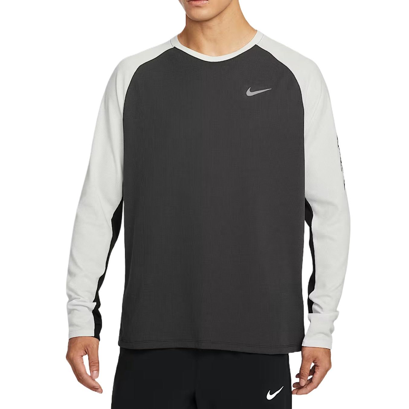 Nike Stride Dri-FIT Waffle Running T-Shirt Anthracite Platinum Tint Men s IQ3630-060 L
