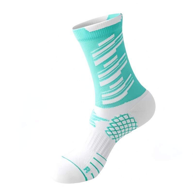 

Мужские весенние и осенние нескользящие утолщенные профессиональные спортивные баскетбольные носки с махровой подошвой 1 pair циан