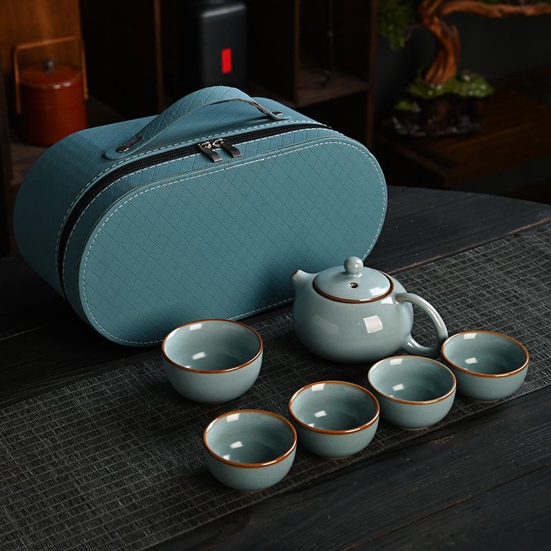 Five Famous Kilns Portable Travel Tea Set, Business Bank Company Event Gifts Can Be Used As Gift Boxes