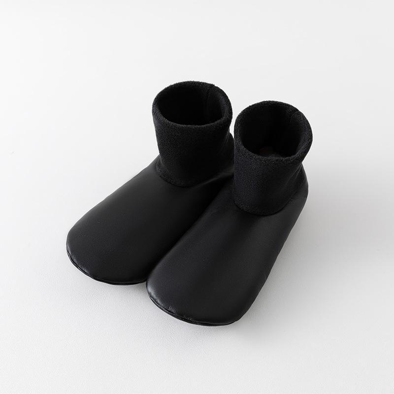 

Мужские и женские домашние нескользящие высокие кожаные ботинки с бархатной подкладкой, водонепроницаемые и теплые для осени и зимы. Men s One Size (38-42) чёрный