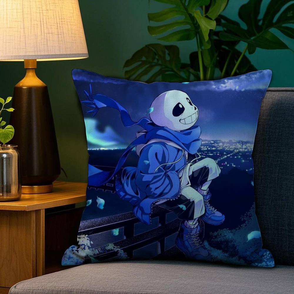 Game U-Undertale Pillow Case Sofa Living Room Bedroom Double-sided Printing Square Cushion Nap Time Cushion Cover