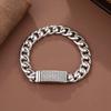 Waterproof Silver Plated Geometric Copper Zircon Cuban Chain Bracelet for Unisex Hip Hop Jewelry for Parties