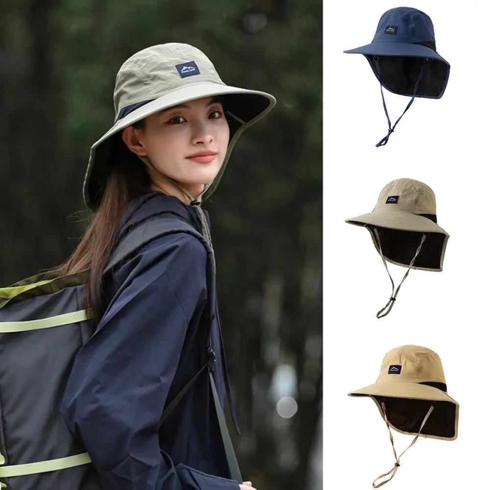 Cappello a Secchiello con Ampia Tesa Protezione UV Unisex con Cordino Antivento Regolabile per Campeggio all'Aperto Pesca Ciclismo Escursionismo Leggero Sole