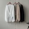 Chiffon Sonnenschutzhemd Damen Sommer Dünnes Französisches Oberteil Locker Kleiner Cardigan Drapierte Stola Jacke Paketpost