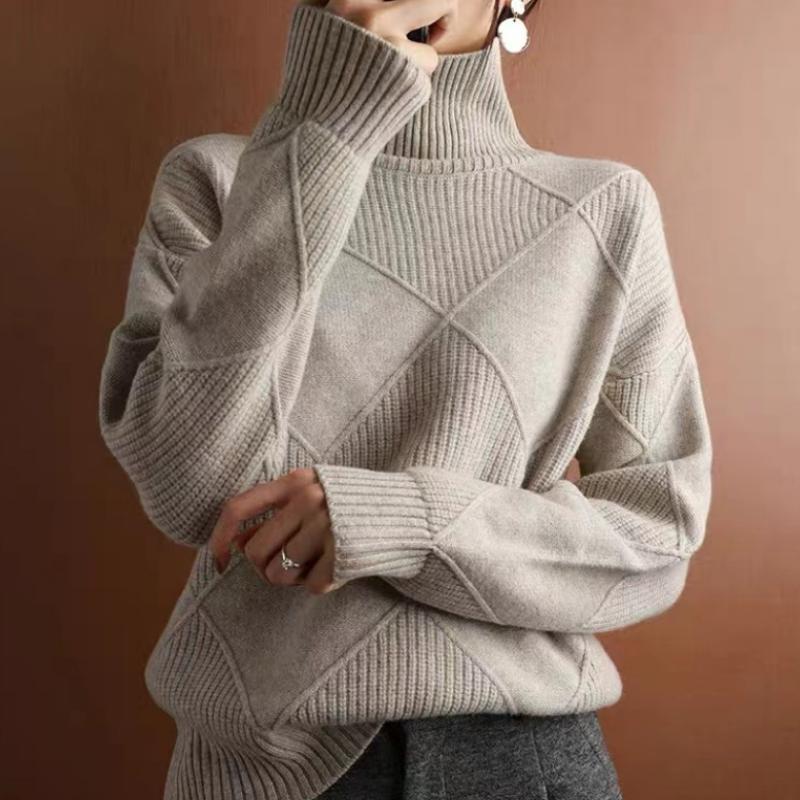 

Водолазка Трехмерный свитер Женский Осень И Зима Новый Повседневный Нишевый Свитер Текстура Гладкий Пуловер Свитер S