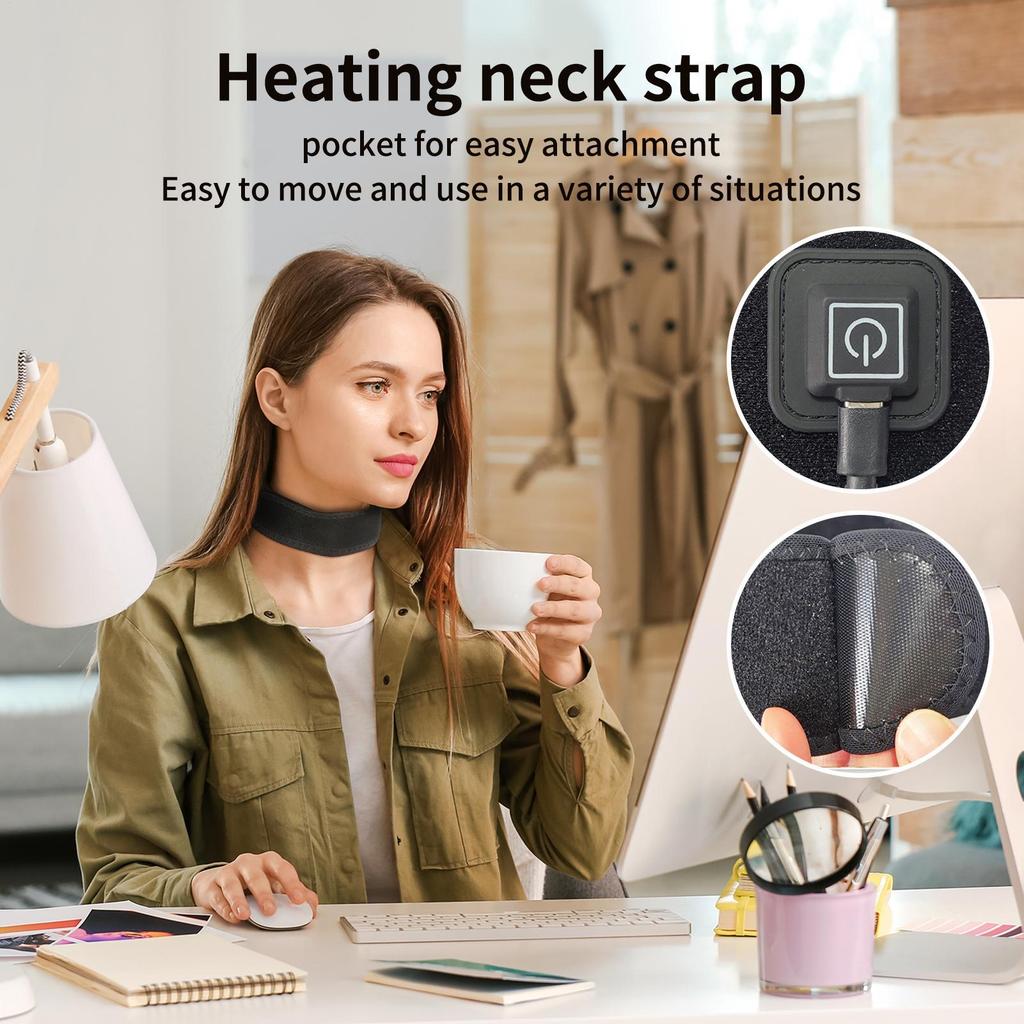 Neck Heating Pad 3 Heat Settings Thermal Brace Electric Heating Wrap For Women Men Elderly Home Workplace Daily Relaxation After