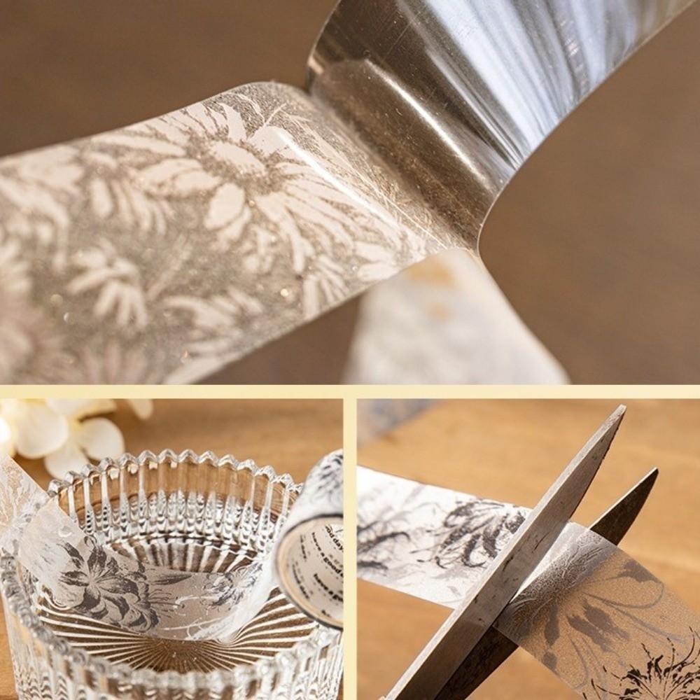 Decorative Adhesive Flowers Bloom Series Tape Collage Scrapbooking Tape  for Paper Craft