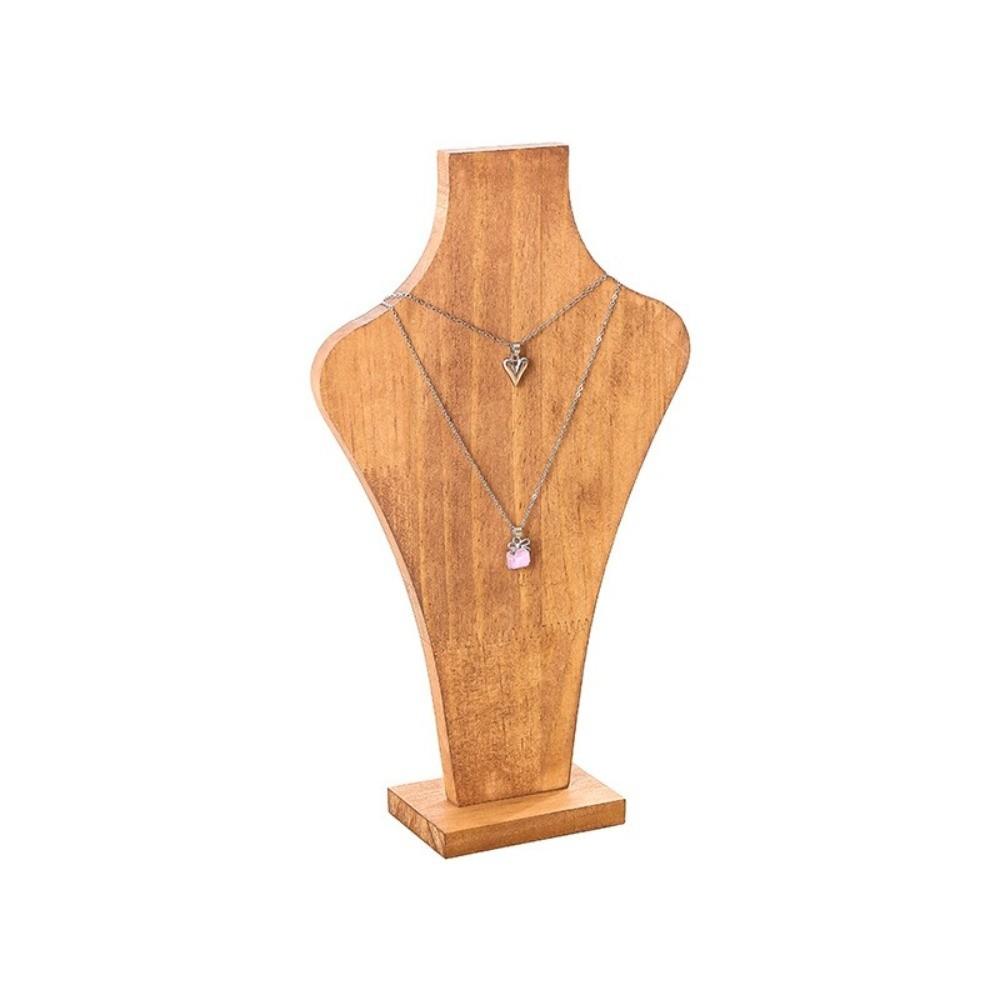 Hanging Shelf Necklace Display Stand Walnut Wood Mannequin Necklace Display Rack Jewelry Rack